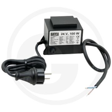 Transformateur Suevia 100 watts, 230/24 volts pour 1 abreuvoir - protection contre les courts-circuits et fusible thermique à réarmement automatique