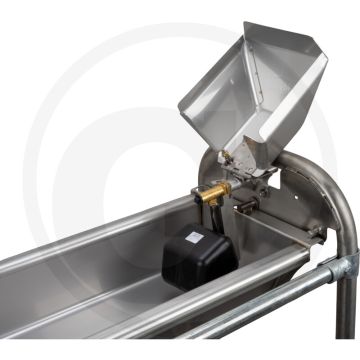 Vlakke zwenktrog 1,0 meter rvs vloerconsoles 87 cm - diervriendelijke constructie met waterbesparing