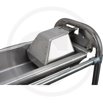 Vlakke zwenktrog 2,0 meter rvs vloerconsoles 87 cm - diervriendelijke constructie