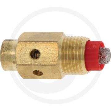 Drinkbaksproeier van messing, boringen van 6 mm, rvs veer en zeefje - draad: 1/2"