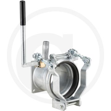 Snelkoppeling kort 6” met flens 6” met ontluchting - verzinkt, Ø 159 mm, 150 x 150 mm, lengte 170 mm, systeem perrot