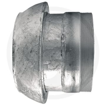 Section en V 6" avec filetage mâle 2 1/2" - Ø 159mm / a 76.1mm - acier / galvanisé à chaud