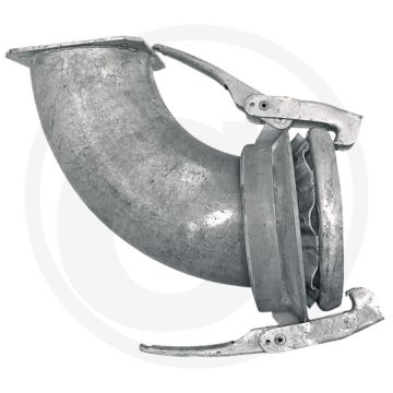 Bocht 90° Ø 108mm / 4" met flens, passend voor systeem perrot