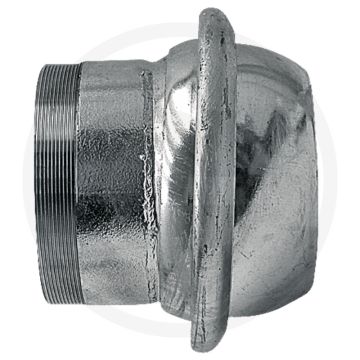 V-deel met buitendraad Ø125mm lengte 170mm passend voor systeem siegperle (bazzoli)