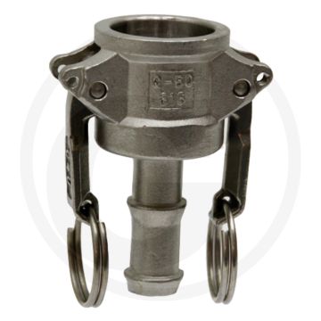 M-deel type: c roestvrijstaal nw 5 127mm 7 bar camlock compatibel