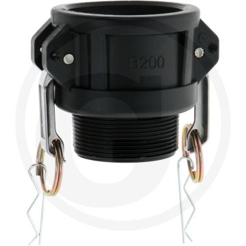 M-deel met buitendraad type b kunststof nw 2" camlock systeem