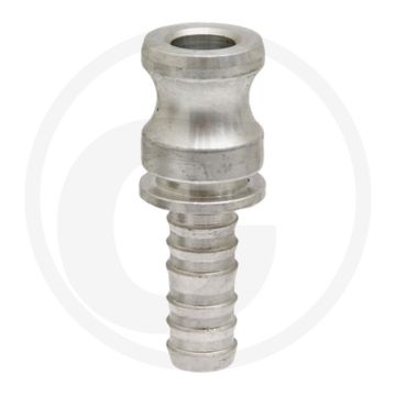 V-deel met slangtule type e, aluminium, nw 1/2, Ø 13mm, 16 bar, camlock.