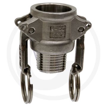 M-deel roestvrijstaal nw 2 bsp 2" 16 bar camlock