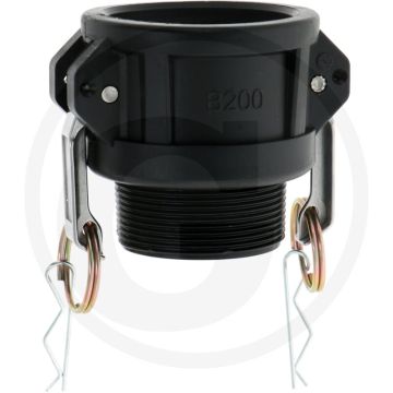 M-deel met buitendraad 2" kunststof nw 2" camlock b
