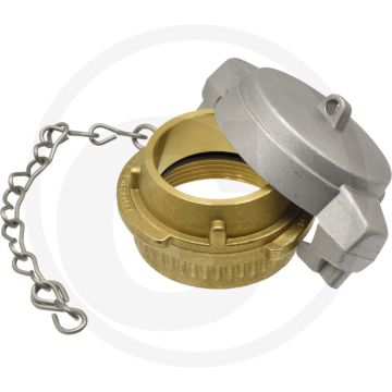 Vulbuis sluiting Ø 50mm - messing met aluminium deksel - tankwagenkoppeling