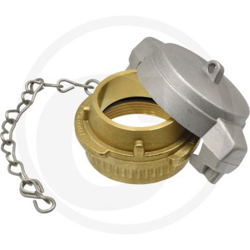 Vulbuis sluiting Ø 80mm messing met aluminium deksel tankwagenkoppeling