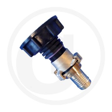 Ibc-adapter kort s60x6 met klauwkoppeling en 25 mm slangtule - draad: s60x6