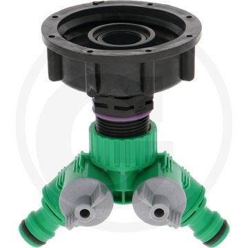 Ibc-adapter kort s60x6 met 2-wegs ventiel - uitvoering: "hobby"