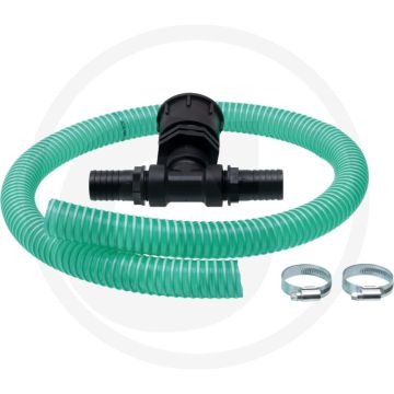 Tankverbinding verlengslang ibc onder - slang-Ø 32mm, lengte 1200mm, t-stuk, spiraalslang, slangklemmen