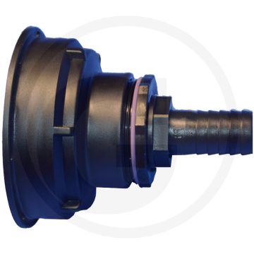 Ibc adapter s100x8 incl. 19 mm slangtule met afdichting - draad: s100x8