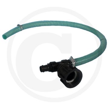 Tankverbinding verlengslang ibc onder - slang-Ø 32mm, lengte 1200mm, inclusief t-stuk, spiraalslang en slangklemmen