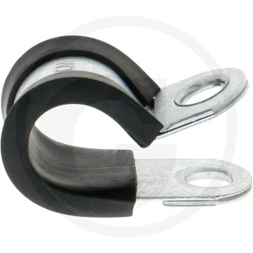Collier de serrage - plage de serrage : 12mm, acier inoxydable, caoutchouc