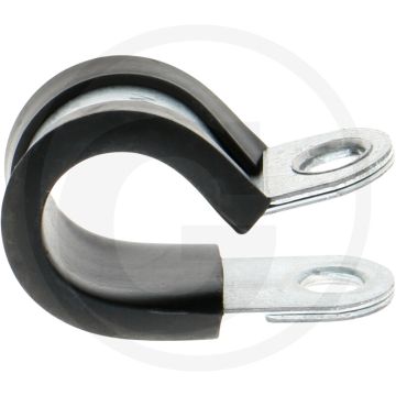 Collier de serrage - plage de serrage : 15mm, acier inoxydable, caoutchouc, zingué
