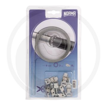 Norma eindeloze band kit 3/9 incl. 8 koppen - lengte 3000 mm, rvs (w2b)