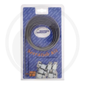 Norma norma eindeloze band kit 3/12 inclusief 6 koppen - roestvrijstaal (w2b) - lengte 6000 mm