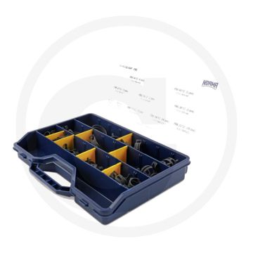 Norma norma assortiment veerbandklemmen 75-delig - temperatuurbestendig - c 75 s staal - klembereik 14-44mm