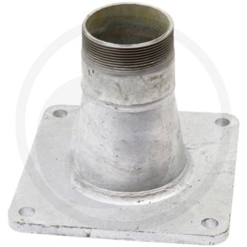 Stalen flens met draadstuk, verzinkt buitendraad: 2 1/2" - gatafstand: 150 x 150 mm