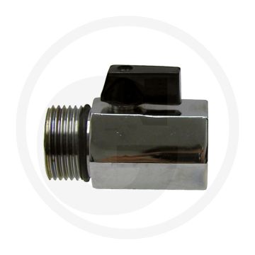Mini-kogelkraan 2-weg, binnendraad 1/2" / buitendraad 1/2"
