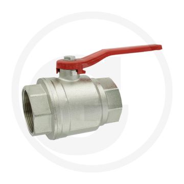 Kogelkraan 2-weg binnendraad 1/4" max. 15 bar - messing vernikkeld - 40mm bouwlengte