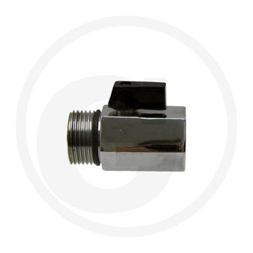 Mini-kogelkraan 2-weg messing verchroomd 1/8" binnendraad naar buitendraad 43mm bouwlengte