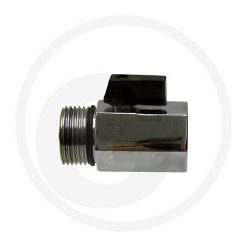 Mini-kogelkraan 2-weg messing verchroomd 1/4" 10 bar