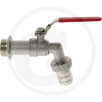 Watergates kogelkraan 1" ag → Ø 27 mm edelstahl 2-wege