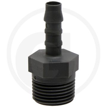 Slangnippel 25mm pvc 3/4" buitendraad 74mm l 25mm c 27mm sleutelmaat 3/4" h