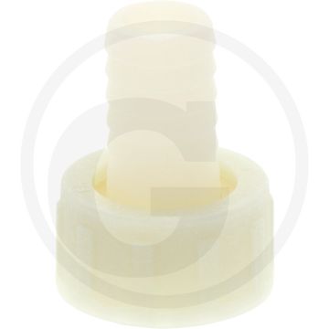 Slangtule 2 / 3 - Ø 20mm, 1" binnendraad, pa (nylon), 16 bar werkdruk, wit