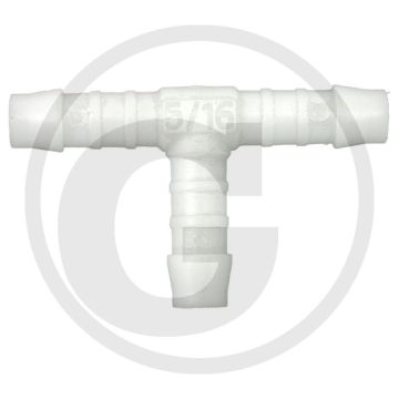 T-stuk 90°, recht pvc 3mm slangtule max. 16 bar