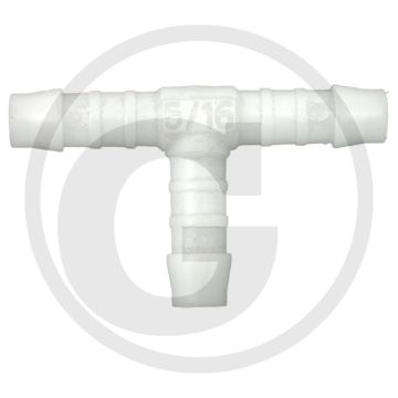T-stuk 90°, recht pvc 6mm slangtule max. 16 bar