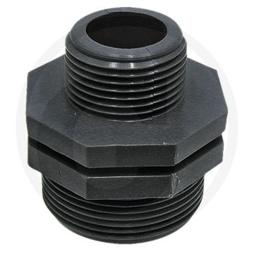 Dubbele nippel gereduceerd - buitendraad: 1/2" → 3/8"