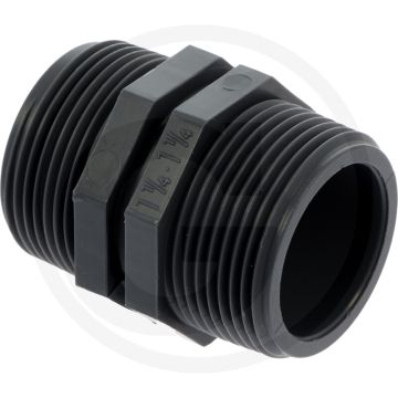 Dubbele nippel 1 1/4" pp max. werkdruk 10 bar