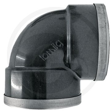 Haaks 90° met verstevigingsring - pvc-u, 1" binnendraad, 90° hoek, max. werkdruk 10 bar