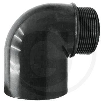Angle 90° - b (pouce) : coude pvc-u 1 1/4" avec filetage extérieur