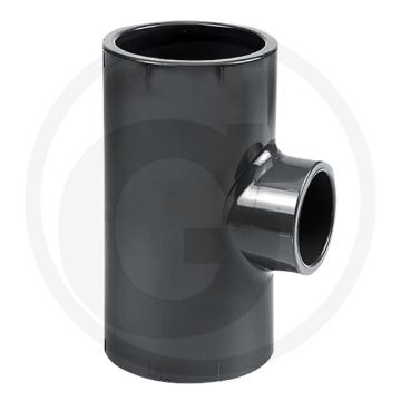 T-stuk met verloop pvc-u 75 → 63 → 75 mm b 43,5 max. werkdruk 16 bar