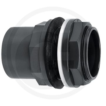 Tankaansluiting pvc-u, type: a, d1: 90mm, d2: 110mm, d3: m113, z1: 32mm, z2: 0-20mm, b: 51mm, c: 61mm, d: 62mm, s: 126mm