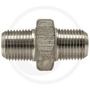 Dubbele nippel 1 1/2" rvs