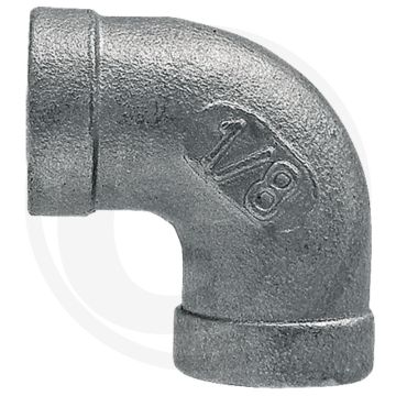 Bocht 90° rvs 1 1/4" binnendraad