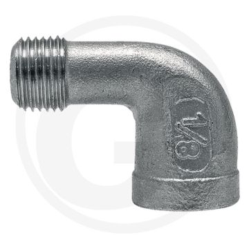 Bocht 90° rvs 2" buitendraad