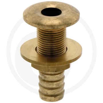 Tankdoorvoer messing bsp 1" buitendraad 30mm slangtule-Ø
