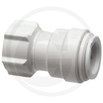 Klemverbinder met kunststof moer 1x insteek- en 1x bsp-binnendraad Ø: 15 x 1/2"