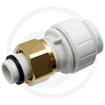 Klemverbinder met messing moer 1x insteek- en 1x bsp-binnendraad - Ø: 22 x 3/4"