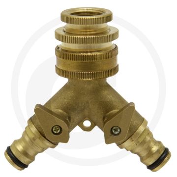 3-weg klep 3-weg waterverdeler, met 2 x klik, 3/4" binnendraad - met 2 x klik, 3/4" binnendraad