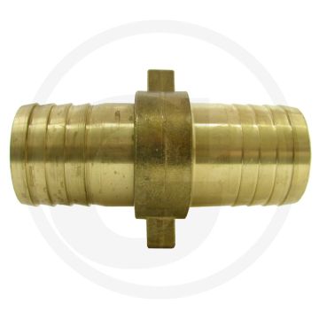 Dubbele slangtule 13mm messing