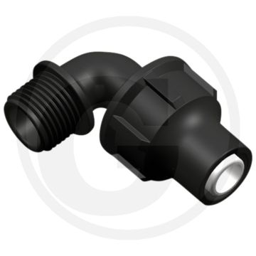 Haakse bocht 90° 1x buitendraad pp-b - 32 x 1/2" - max. 4 bar
